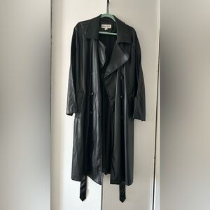 Target Ava & Viv black faux leather trench coach 😎